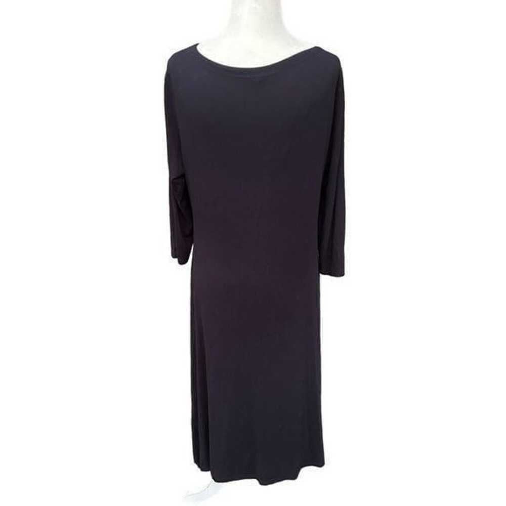 Eileen Fisher Jersey Knit Dress Midi A-line Charc… - image 3