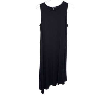 Eileen Fisher S Black Asymmetrical Midi Dress Stre