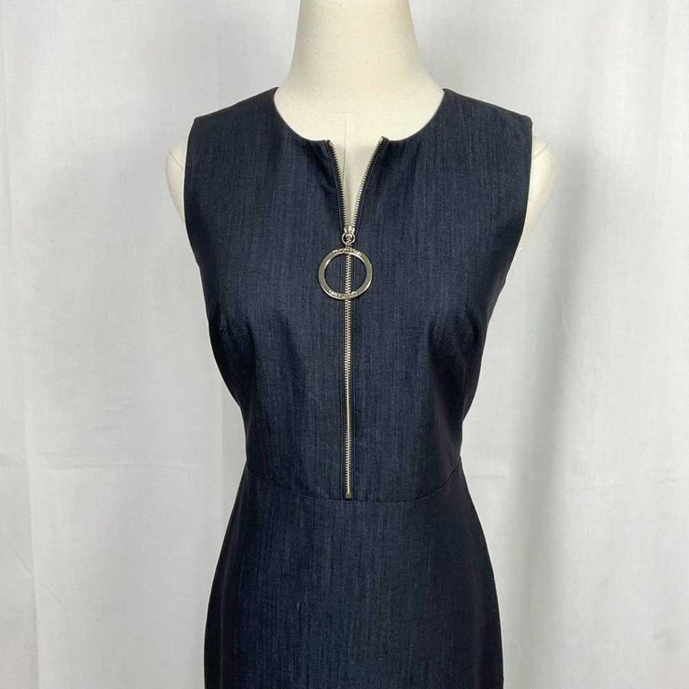 Calvin Klein Sleeveless Sheath Dress Denim Zipper… - image 2