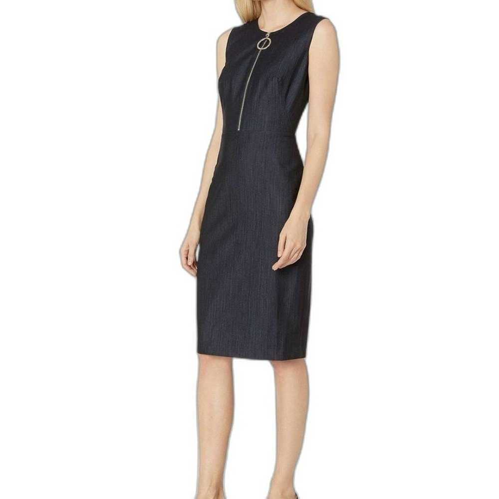 Calvin Klein Sleeveless Sheath Dress Denim Zipper… - image 9