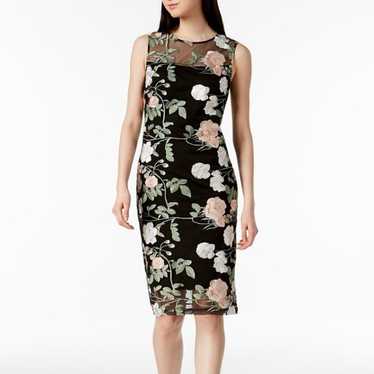 Calvin Klein Colorful Floral Embroidery Black Mes… - image 1