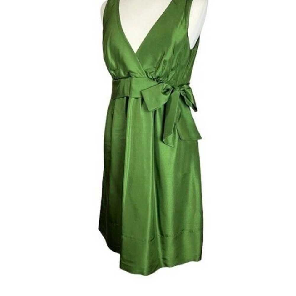 Jenny Yoo 100% Silk Dress 12 Deep V Neck Green Li… - image 2