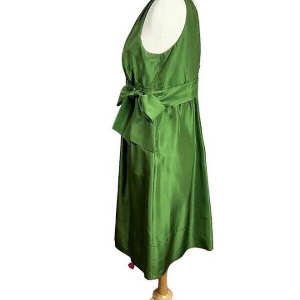 Jenny Yoo 100% Silk Dress 12 Deep V Neck Green Li… - image 3