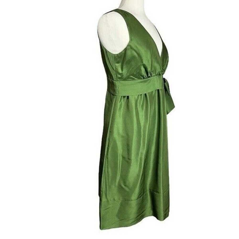 Jenny Yoo 100% Silk Dress 12 Deep V Neck Green Li… - image 4