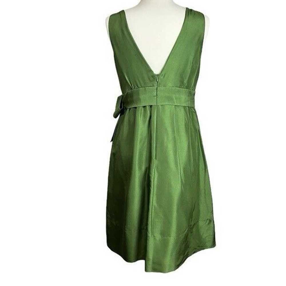 Jenny Yoo 100% Silk Dress 12 Deep V Neck Green Li… - image 5
