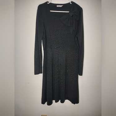 Eliza J black long sleeve midi dress with collar … - image 1