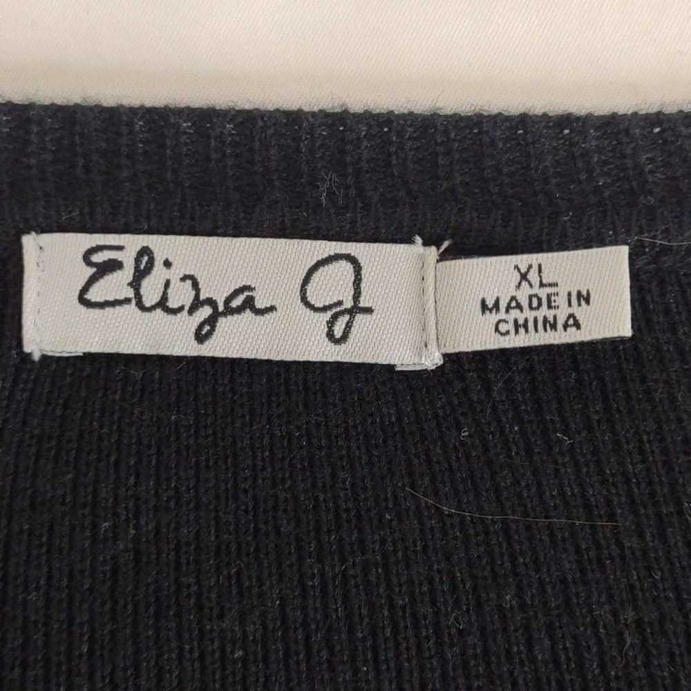 Eliza J black long sleeve midi dress with collar … - image 4
