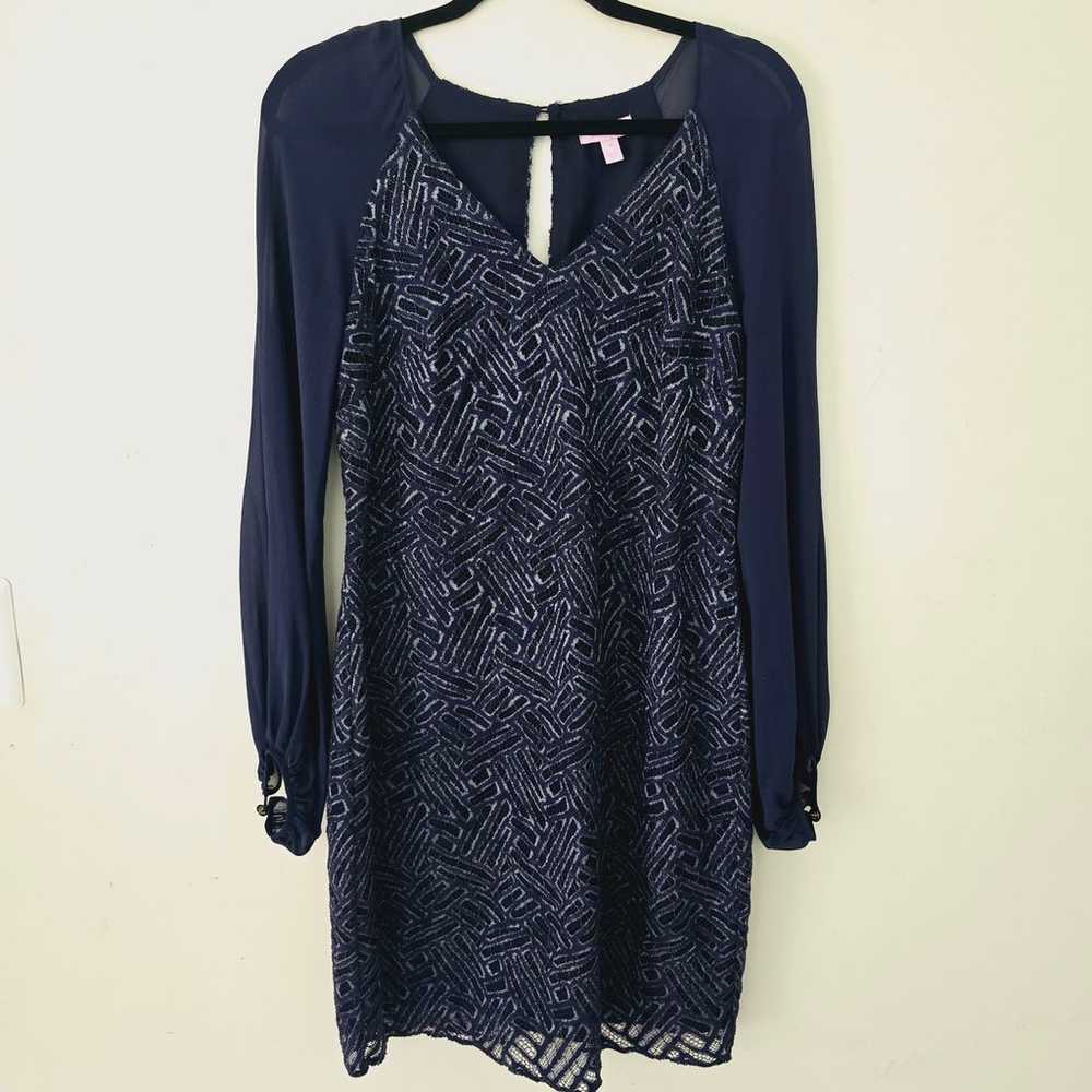 Lilly Pulitzer Carleigh Tunic Geo Lace True Navy … - image 2