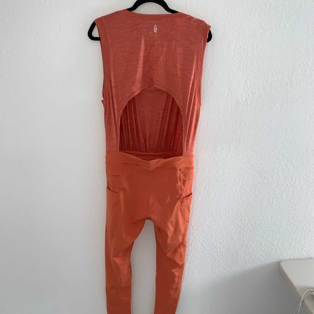 Free people copper orange onesie jumpsuit legging… - image 11
