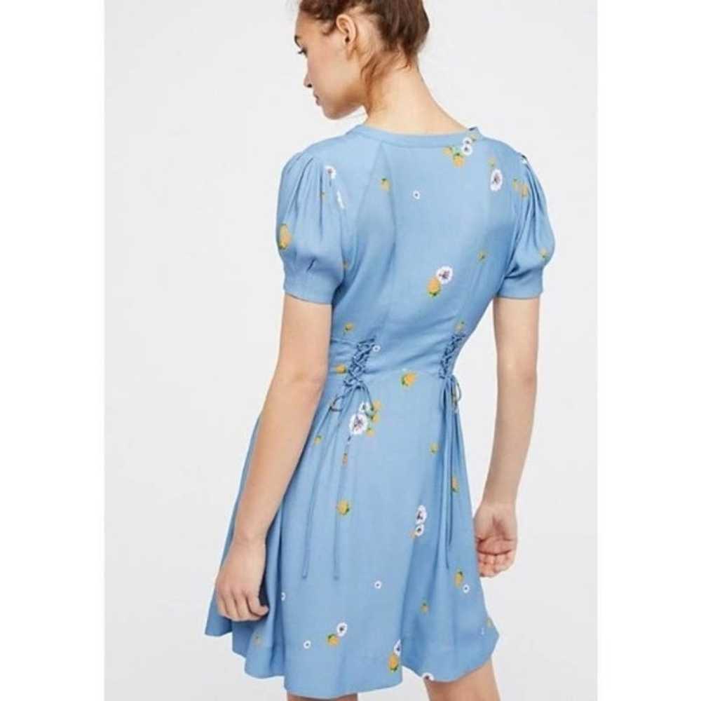 Free People women blue  yellow berries  A-line sh… - image 10