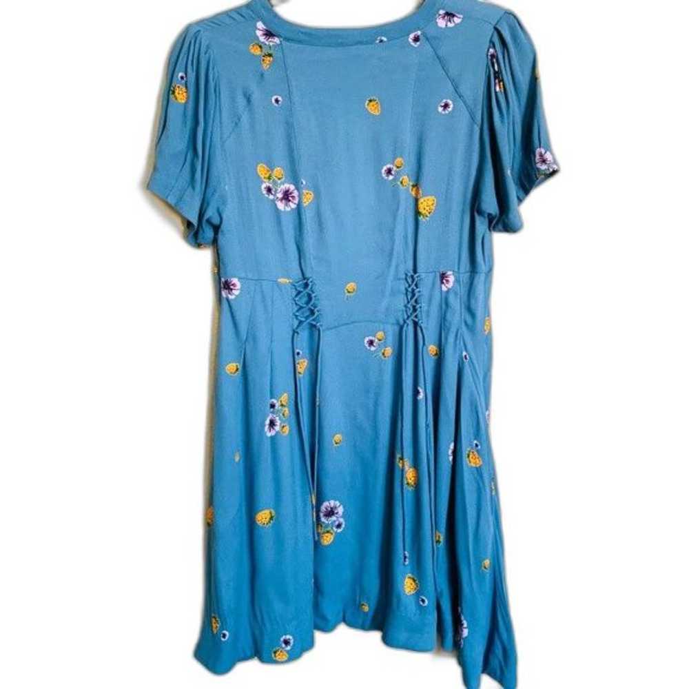 Free People women blue  yellow berries  A-line sh… - image 2