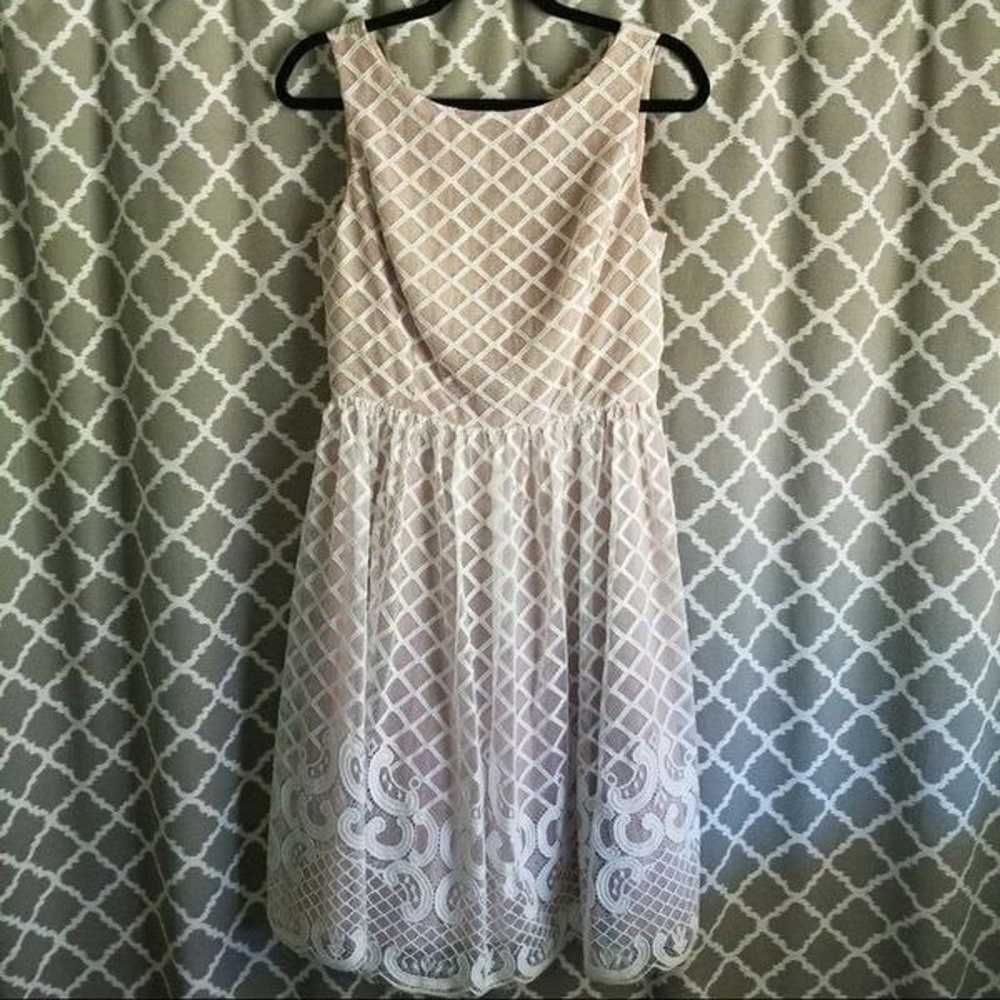Eliza J White Lattice Lace Dress 6 - image 2