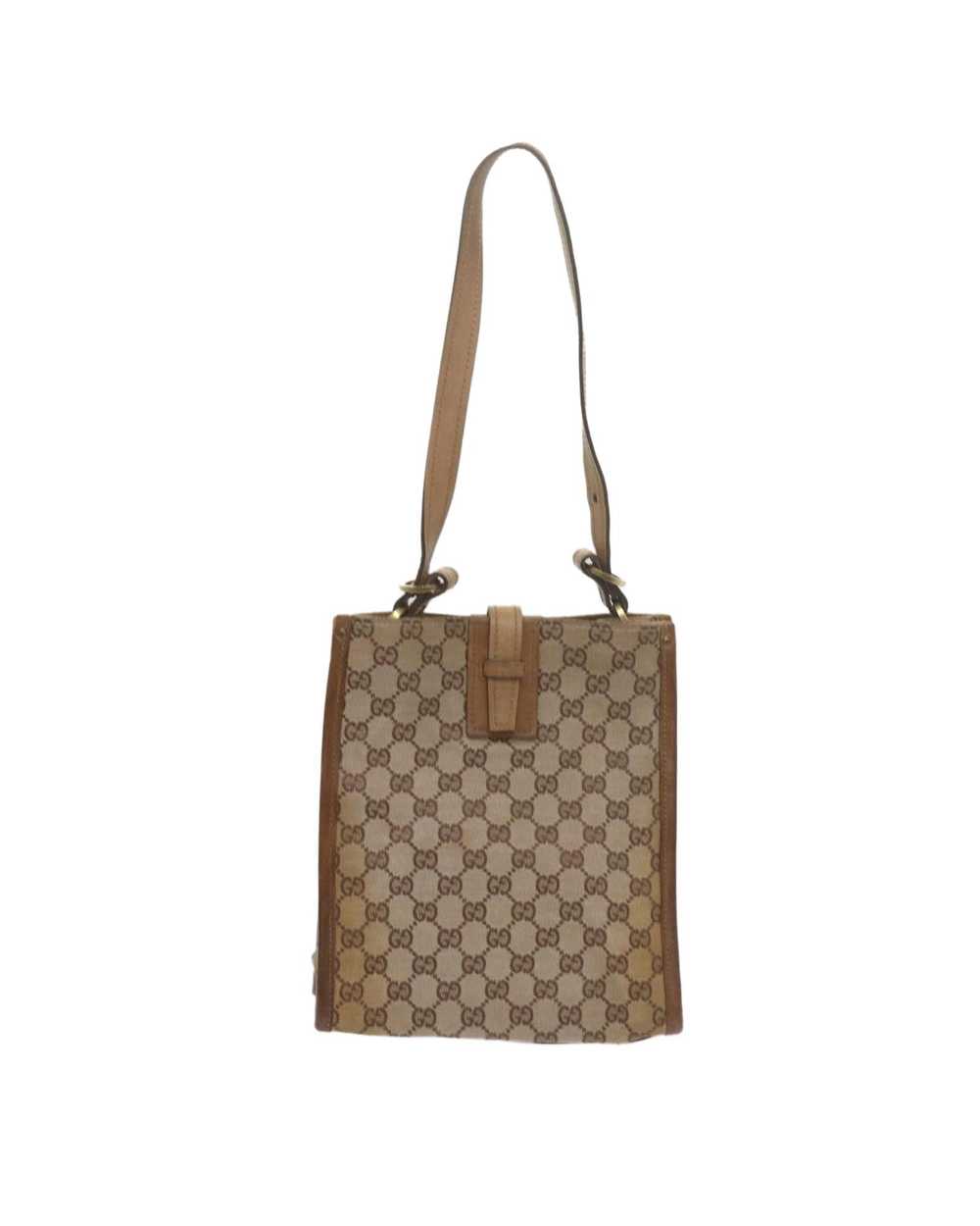 Gucci Beige GG Canvas Shoulder Bag with Iconic De… - image 2