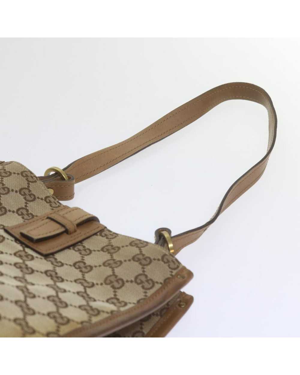 Gucci Beige GG Canvas Shoulder Bag with Iconic De… - image 9