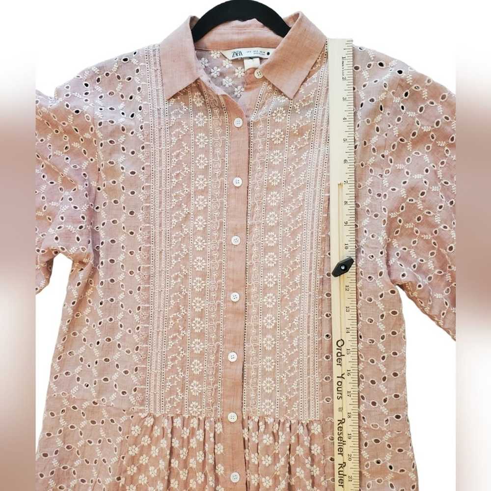 Zara Embroidered Midi Dress Size S - image 5