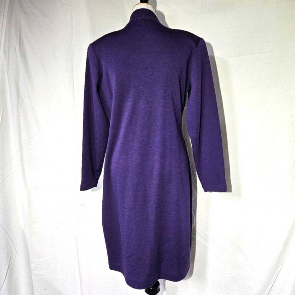 Liz Claiborne Vintage Wool Blend Deep Purple Embe… - image 4