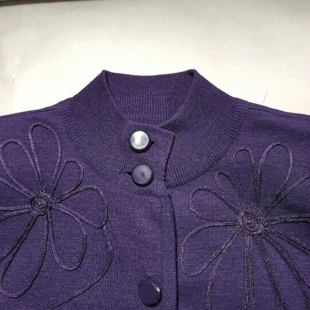 Liz Claiborne Vintage Wool Blend Deep Purple Embe… - image 6