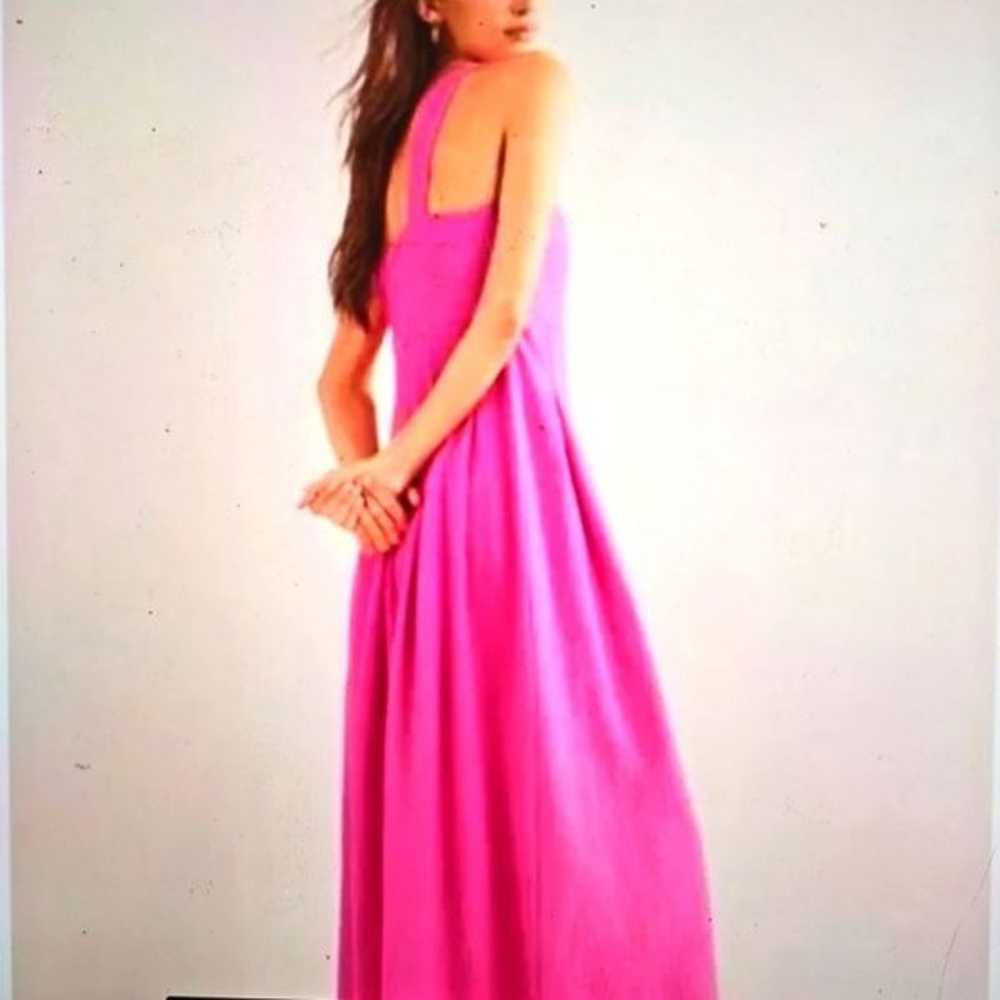 Boden Pink Strappy Seersucker Midi Dress size 14 - image 2