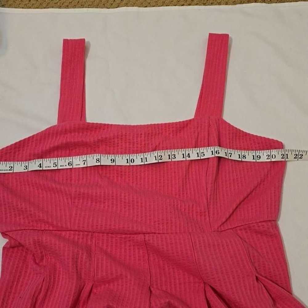 Boden Pink Strappy Seersucker Midi Dress size 14 - image 4