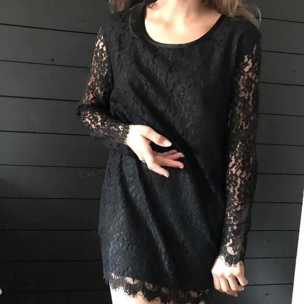 Steena lace mini dress long sleeve black petite - image 2