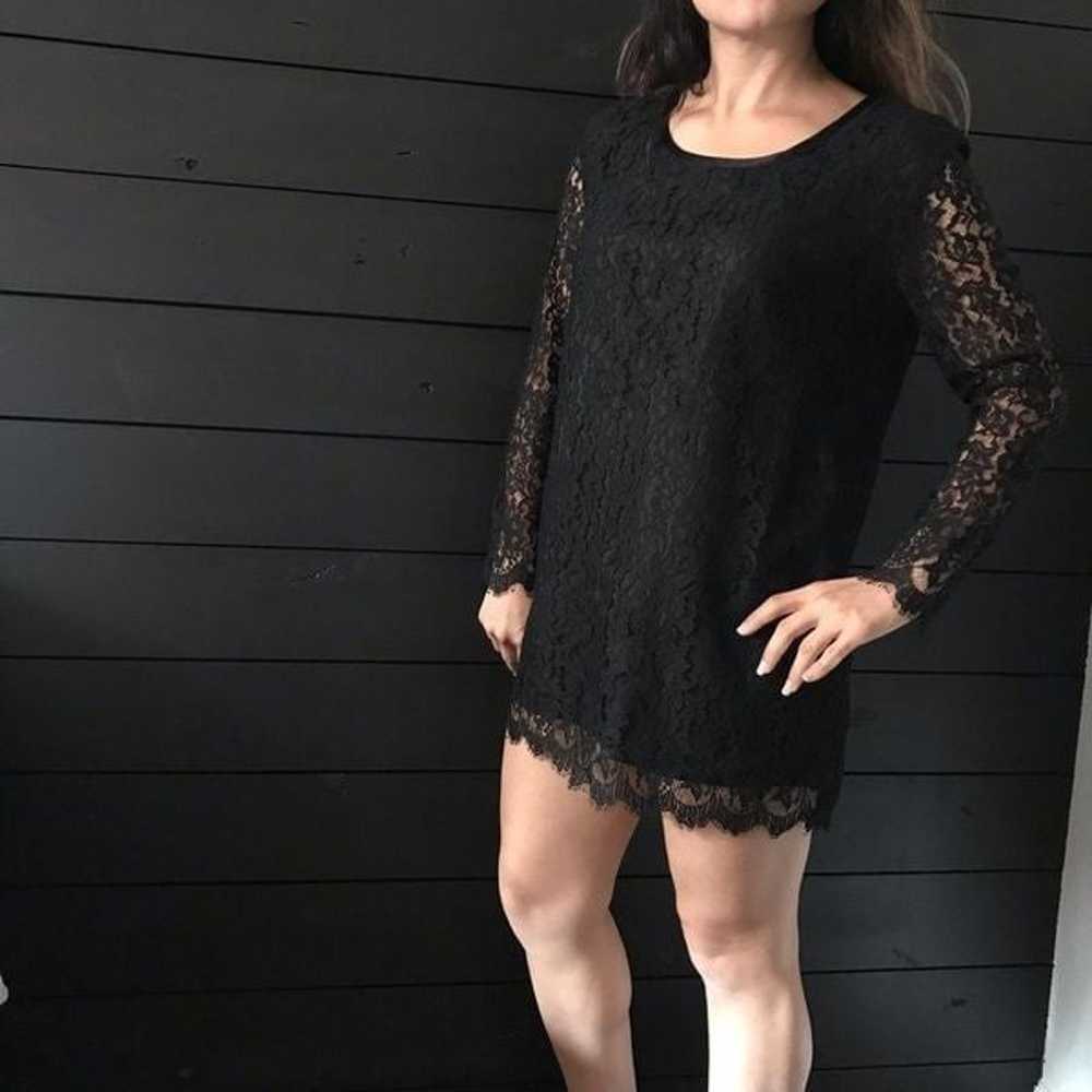 Steena lace mini dress long sleeve black petite - image 4