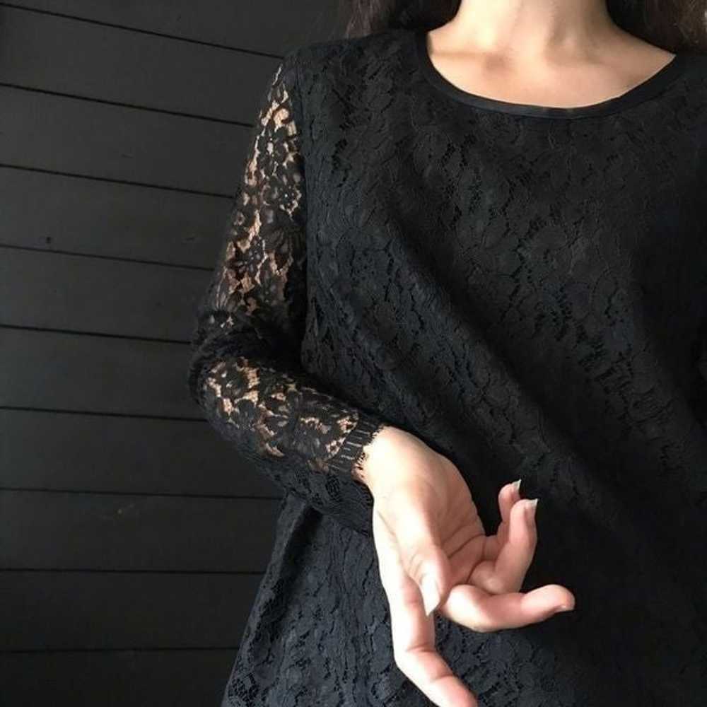 Steena lace mini dress long sleeve black petite - image 6