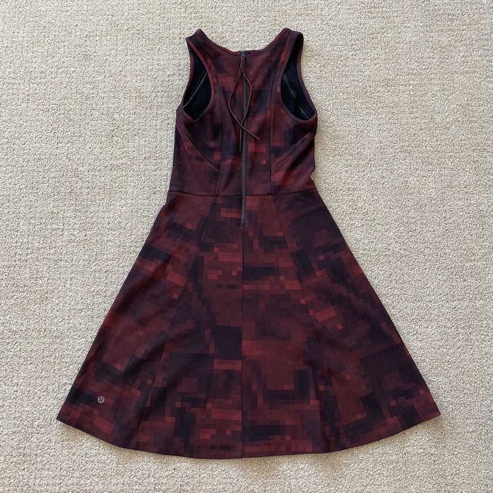 Lululemon Fit And Flare Dress Back Zip Red/Black … - image 11