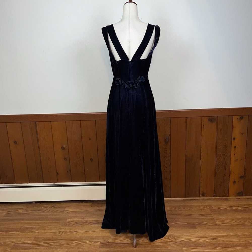 Beautiful Vintage 90s Blue Velvet Prom/Bridesmaid… - image 7