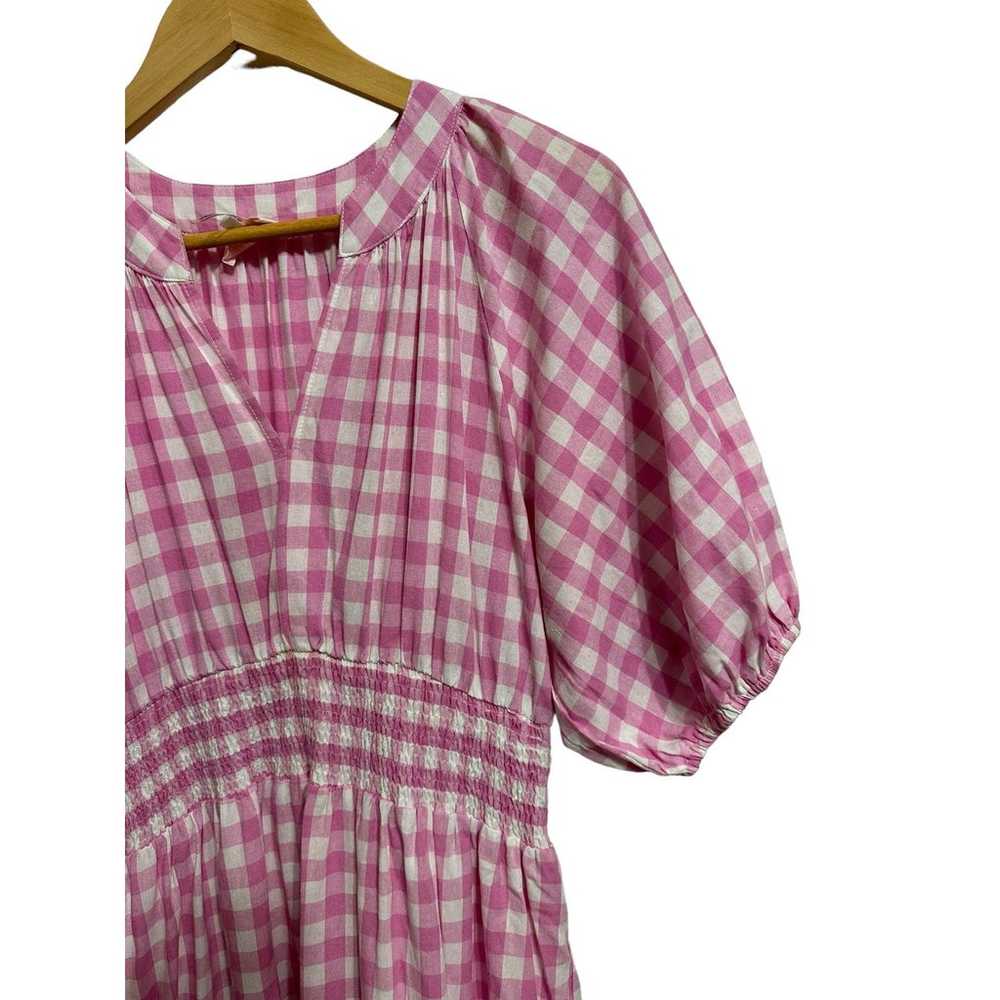 Entro women's pink white gingham maxi dress size … - image 5