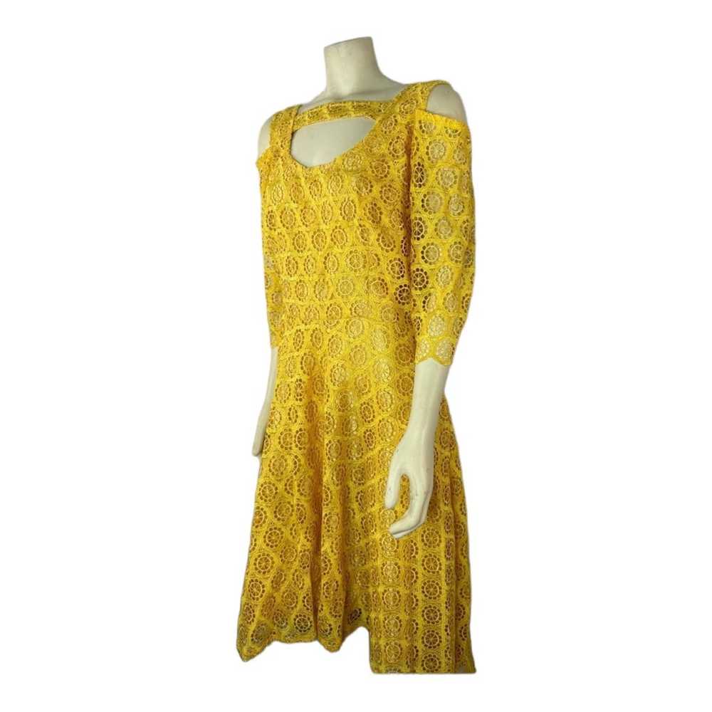 Beautiful Yellow Crocheted high low cold shoulder… - image 10