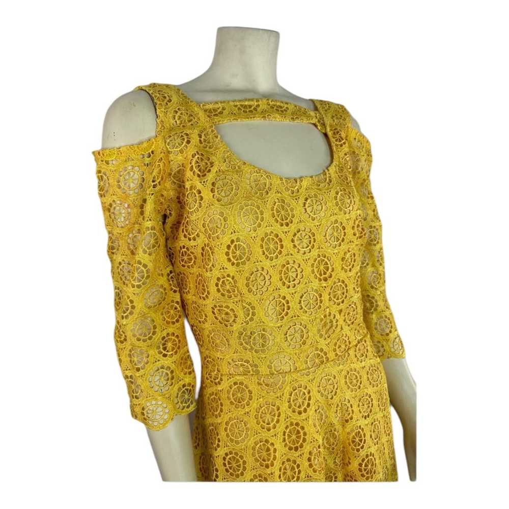 Beautiful Yellow Crocheted high low cold shoulder… - image 3