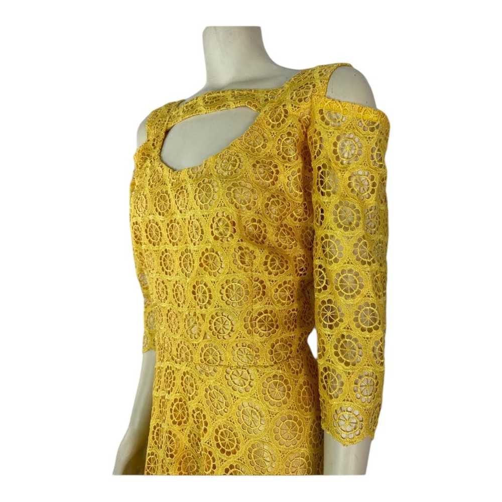 Beautiful Yellow Crocheted high low cold shoulder… - image 4