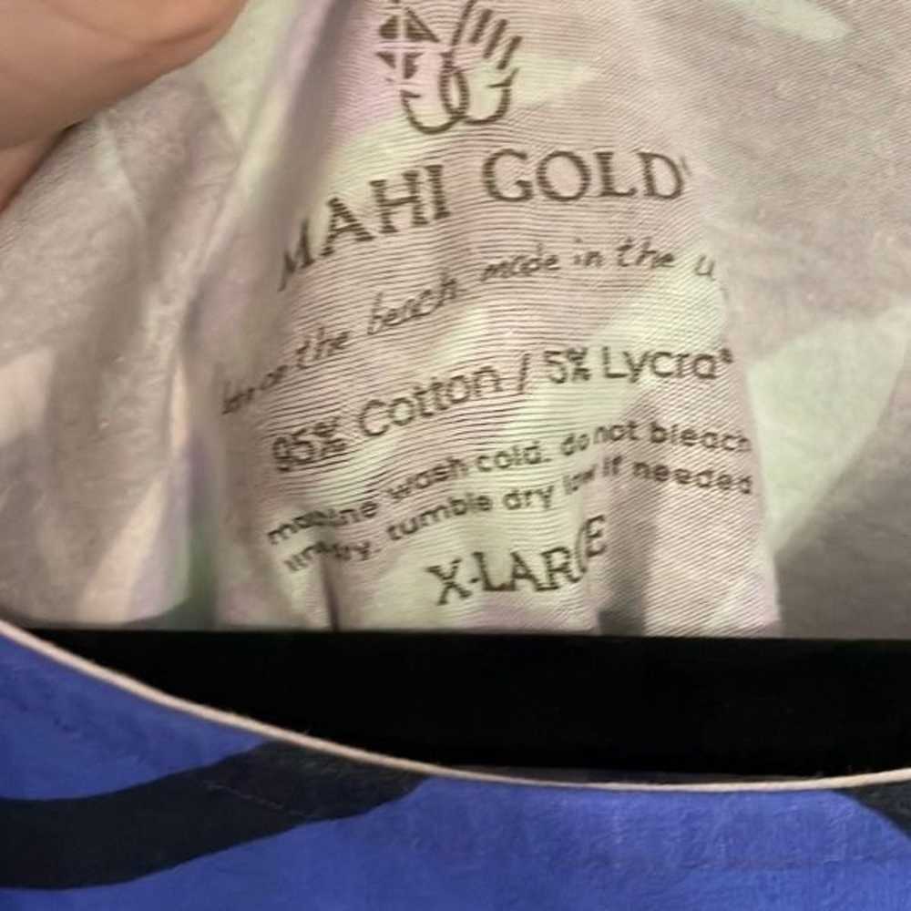 Mahi Gold blue green floral cotton sleeveless dre… - image 3