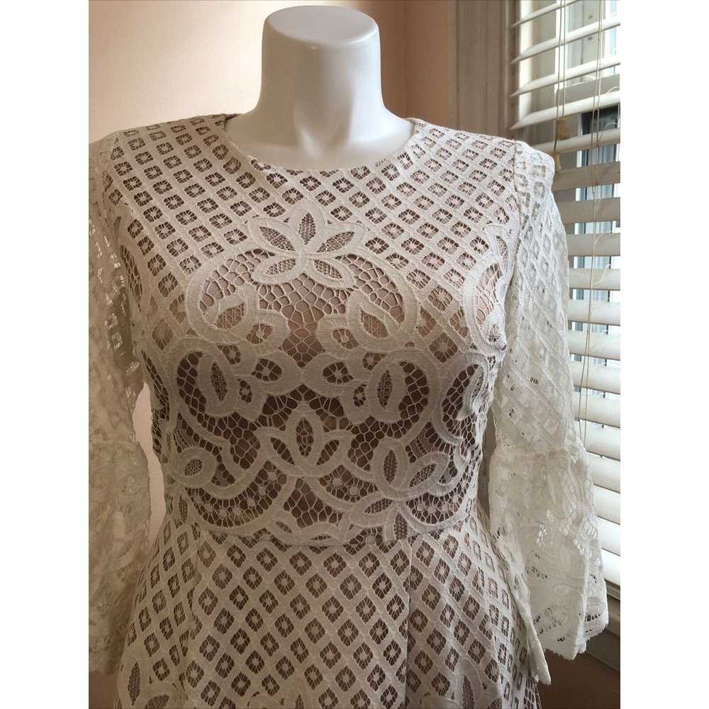 Eliza J NWOT Long Bell Sleeve Lace Fit & Flare Iv… - image 2