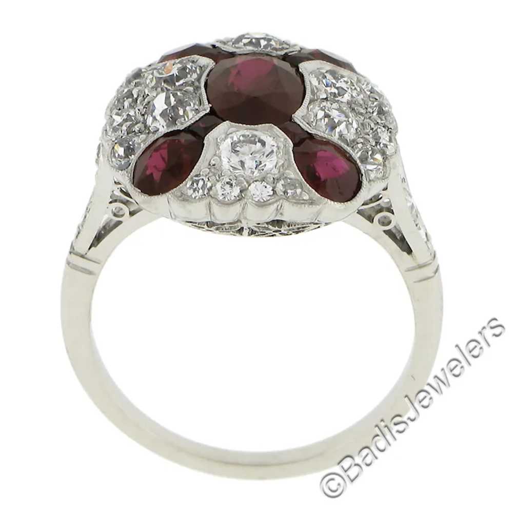 Antique Art Deco Platinum GIA Burma Ruby & Diamon… - image 7