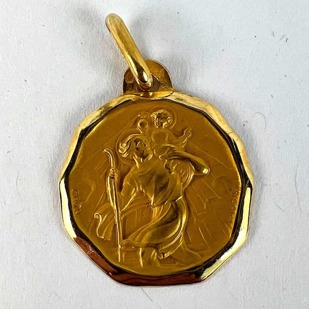 Augis Grun French Saint Christopher 18K Yellow Go… - image 11