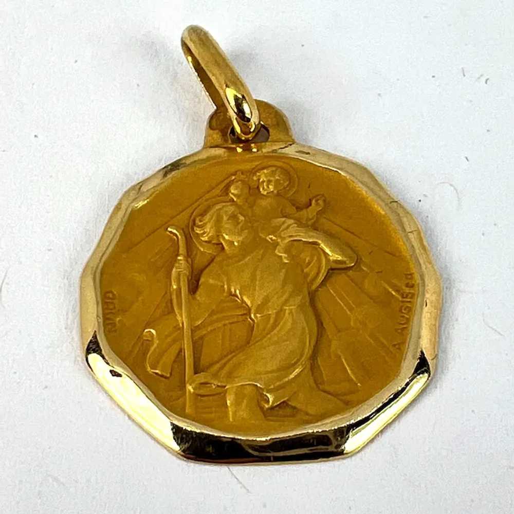 Augis Grun French Saint Christopher 18K Yellow Go… - image 12