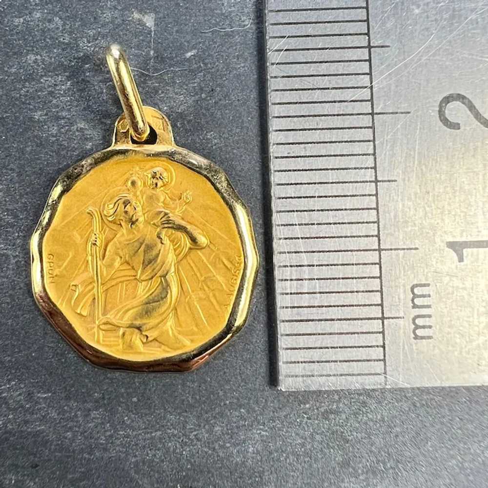 Augis Grun French Saint Christopher 18K Yellow Go… - image 9