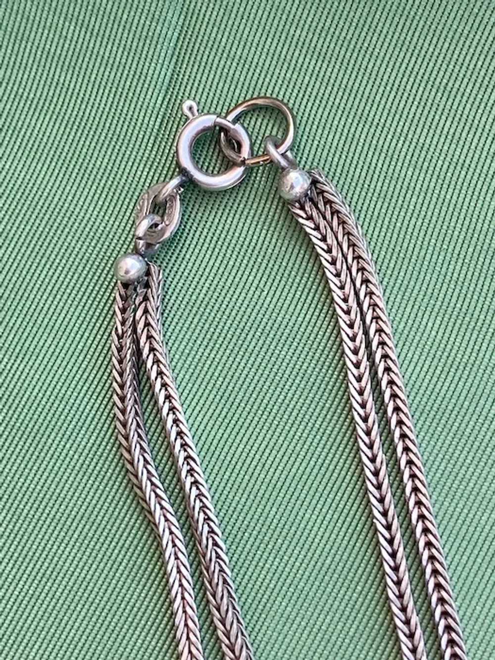 1980s Silver Necklace Serpentine Style Set + Earr… - image 9