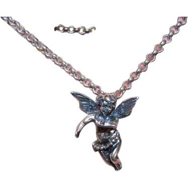 Foree Sterling Silver Pendant - Angel Putti Cherub