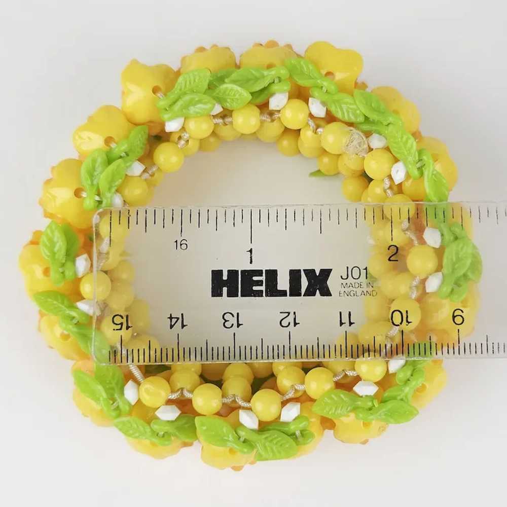 UV GLOW Bracelet ~ Plastic Flowers ~ Orange & Yel… - image 5