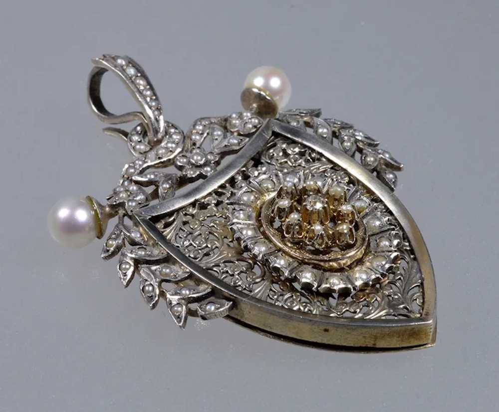 Antique Austro-Hungarian Locket Pendant Diamond N… - image 2