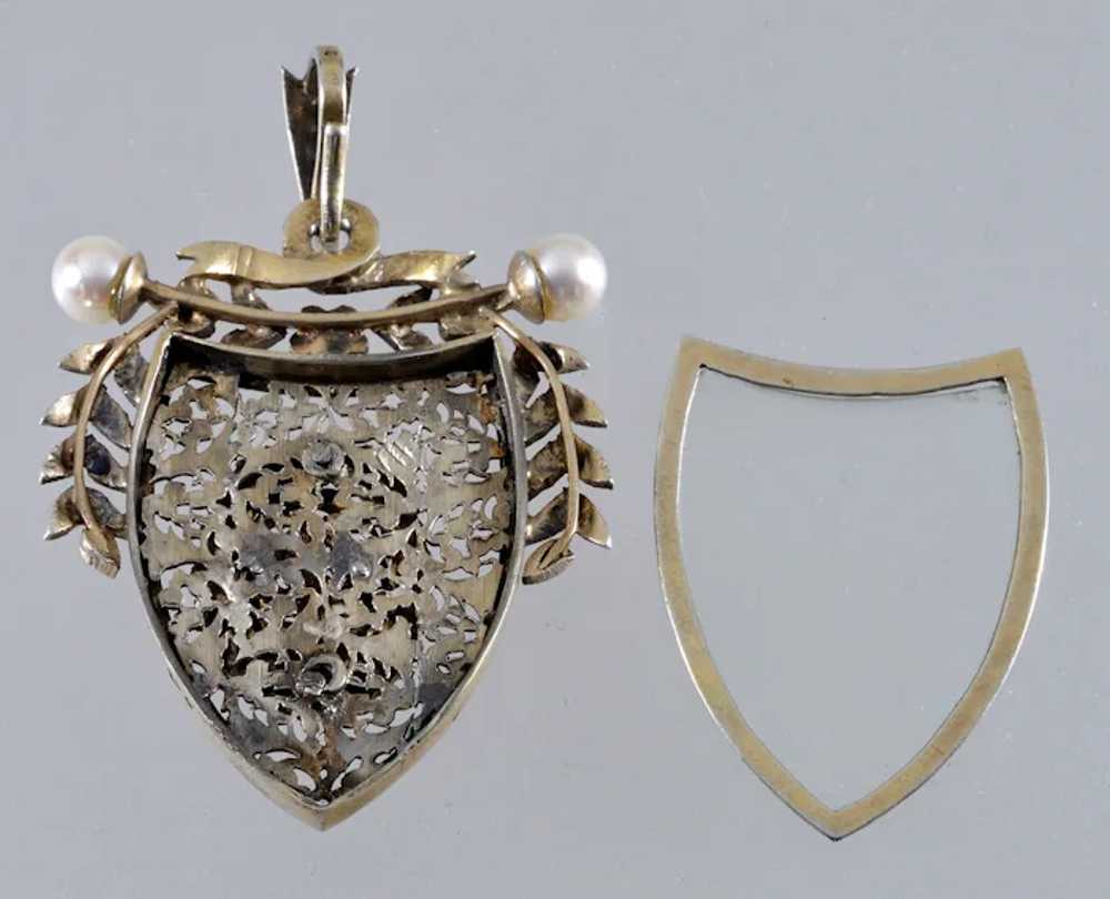 Antique Austro-Hungarian Locket Pendant Diamond N… - image 4