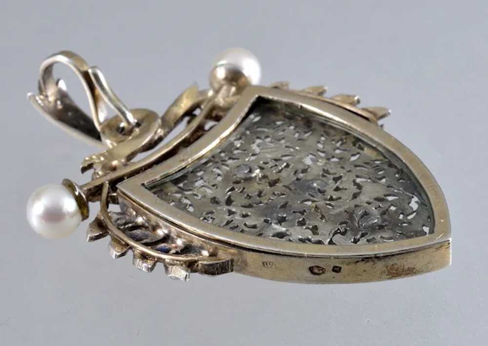 Antique Austro-Hungarian Locket Pendant Diamond N… - image 6