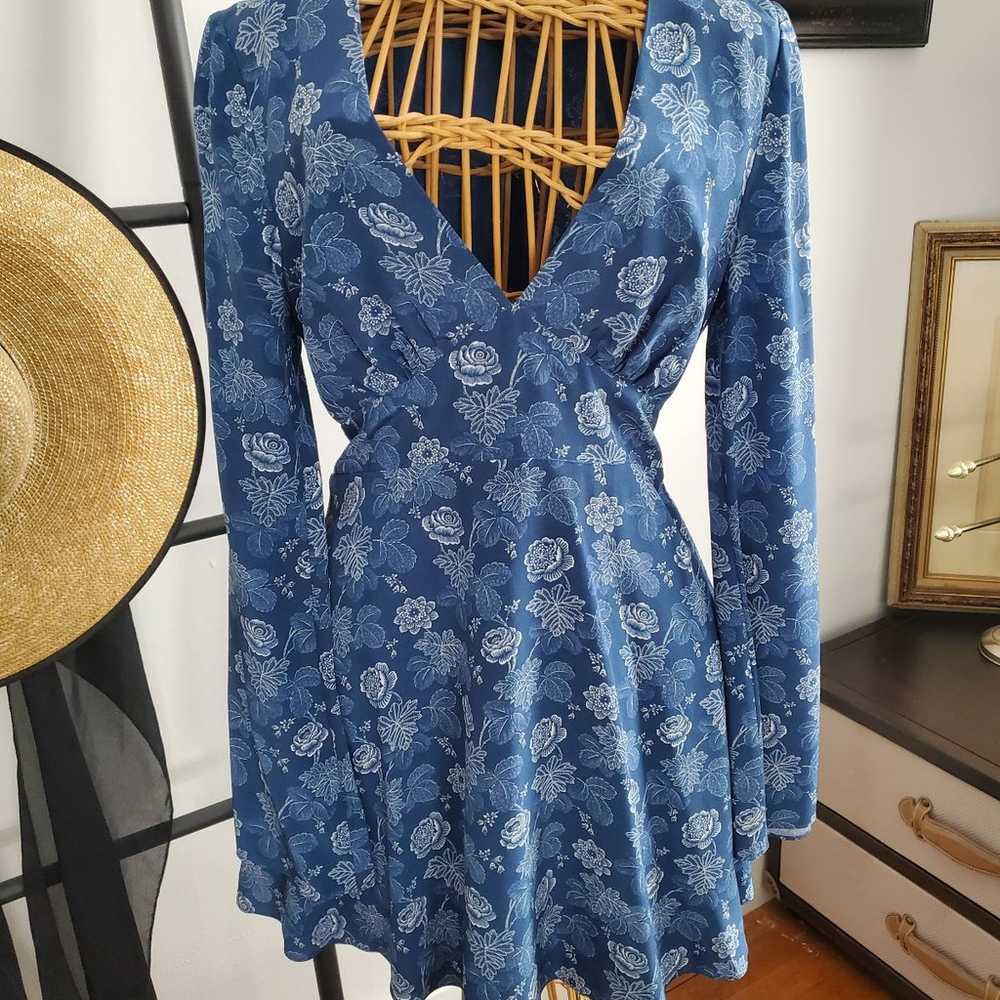 INTERMIX Blue Floral Dress Size Small (new w/o ta… - image 1