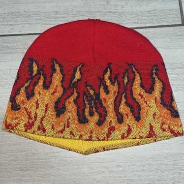 帽子 Simpsons fire pattern 00s cap skate y2k Vintage Rare 2000 The Simpsons Hat Bart Feast Your Eyes Man