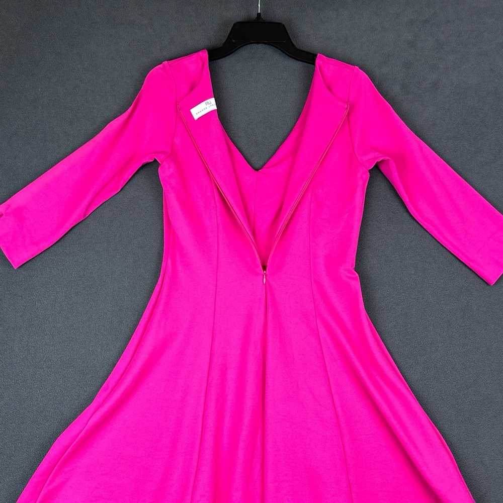 Amanda Uprichard Pink Fit And Flare Dress 3/4 Sle… - image 10
