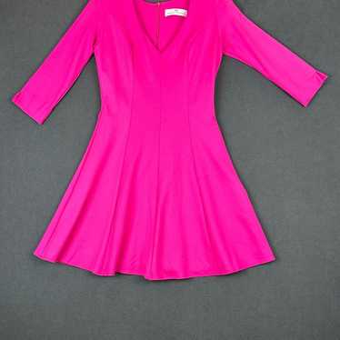 Amanda Uprichard Pink Fit And Flare Dress 3/4 Sle… - image 1