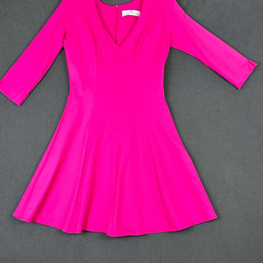 Amanda Uprichard Pink Fit And Flare Dress 3/4 Sle… - image 2