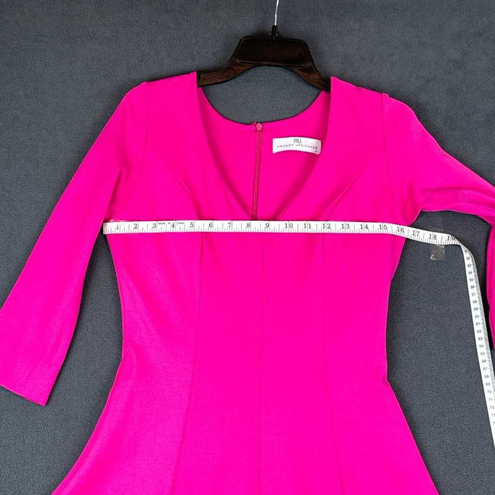 Amanda Uprichard Pink Fit And Flare Dress 3/4 Sle… - image 5
